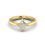 Channel Set Diamond Cluster Vlora Star Ring