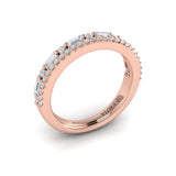 Diamond and Diamond Baguette Two Row Ring