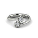 Diamond Cluster Honeycomb Wrap Ring