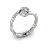 Diamond Cluster Honeycomb Wrap Ring