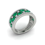 Multi Diamond and Emerald Statement Ring
