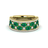 Multi Diamond and Emerald Statement Ring
