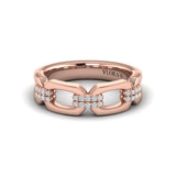 Diamond Accent East West Open Oval Link Ring