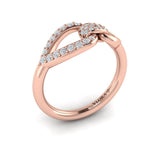 Diamond Open Tear Drop Link Ring