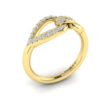 Diamond Open Tear Drop Link Ring