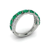 Multi Diamond and Emerald Twist Statement Ring