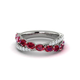 Multi Diamond and Ruby Twist Statement Ring