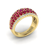 Diamond and Ruby Multi-Row Statement Ring