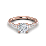 Classic Cathedral Engagement Ring with a Hidden Halo