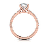 Classic Cathedral Engagement Ring with a Hidden Halo