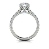 Timeless Cathedral Engagement Ring with Hidden Halo
