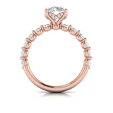 Classic Round Engagement Ring with Floating Diamond Band