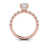 Classic Oval Engagement Ring with Floating Diamond Band
