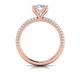 Shimmering Engagement Ring with Micropave Band