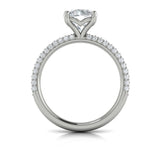 Shimmering Engagement Ring with Micropave Band