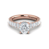 Eterna Oval Engagement Ring with Emerald Cut Band
