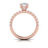 Eterna Oval Engagement Ring with Emerald Cut Band