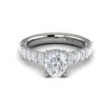 Eterna Oval Engagement Ring with Emerald Cut Band
