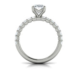Eterna Oval Engagement Ring with Emerald Cut Band