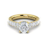 Eterna Oval Engagement Ring with Emerald Cut Band