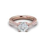 Woven Pave Round Diamond Engagement Ring