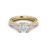 Woven Pave Round Diamond Engagement Ring