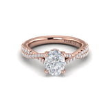 Woven Pave Oval Diamond Engagement Ring