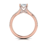 Woven Pave Oval Diamond Engagement Ring