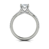 Woven Pave Oval Diamond Engagement Ring