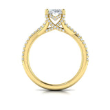 Woven Pave Oval Diamond Engagement Ring
