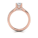 Entwined Oval Hidden Halo Engagement Ring
