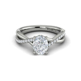 Entwined Oval Hidden Halo Engagement Ring