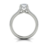 Bold Cathedral Oval Diamond Engagement Ring