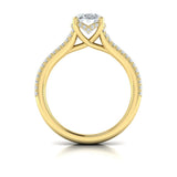 Bold Cathedral Oval Diamond Engagement Ring