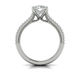 Bold Cathedral Round Diamond Engagement Ring