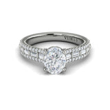 Grand Cathedral Oval Diamond Engagement Ring