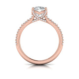 Grand Cathedral Round Diamond Engagement Ring