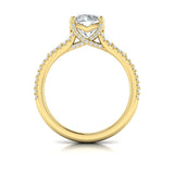 Grand Cathedral Round Diamond Engagement Ring