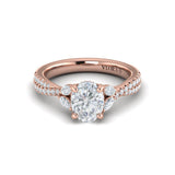 Enchanted Vine Oval Hidden Halo Engagement Ring