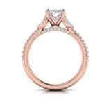 Enchanted Vine Oval Hidden Halo Engagement Ring
