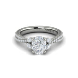 Enchanted Vine Oval Hidden Halo Engagement Ring