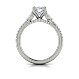 Enchanted Vine Oval Hidden Halo Engagement Ring