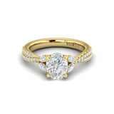 Enchanted Vine Oval Hidden Halo Engagement Ring