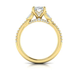 Enchanted Vine Oval Hidden Halo Engagement Ring