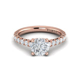 French Cathedral Round Diamond Engagement Ring