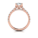 French Cathedral Round Diamond Engagement Ring