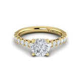 French Cathedral Round Diamond Engagement Ring