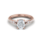 Splendid Cathedral Split Shank Oval Engagement Ring