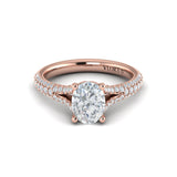 Splendid Cathedral Split Shank Oval Engagement Ring