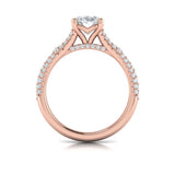 Splendid Cathedral Split Shank Oval Engagement Ring